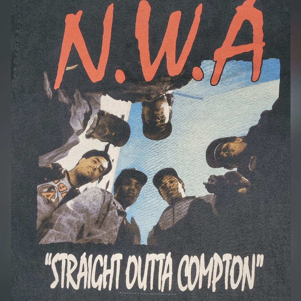 N.W.A. Straight Outta Compton Black T-Shirt – Size L – 2000s Licensed Dated. Rap